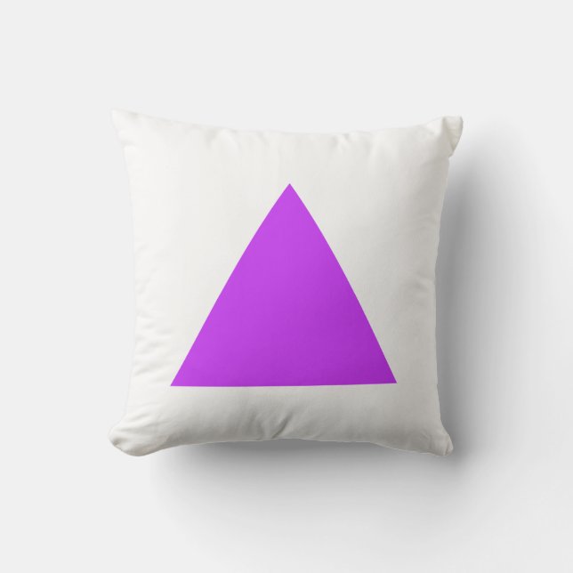 Almofada Cores do triângulo - Roxo neon com branco (Frente)