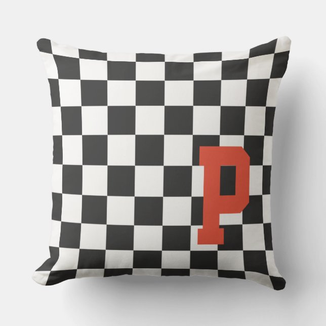 Almofada Cores Escolares do NOME do Ventilador do Checkerbo (Frente)