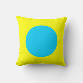 Almofada Cores redondas - Azul-céu e amarelo