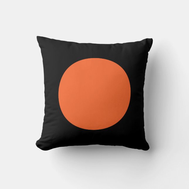 Almofada Cores Redondas - Laranja de Outono e Preto (Frente)