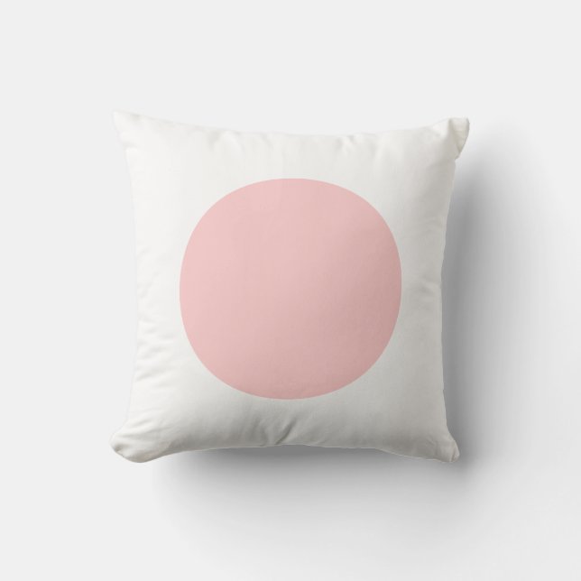 Almofada Cores redondas - Rosa macio e branco (Frente)