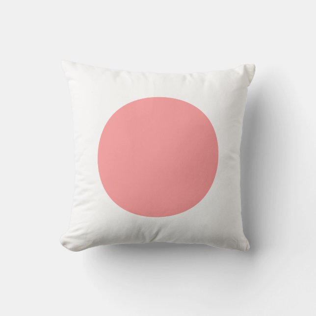 Almofada Cores Redondas - Rosa Suave e Branco (Frente)
