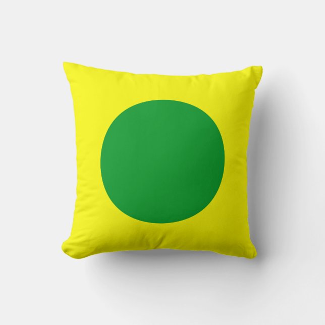 Almofada Cores Redondas - Verde-Grama e Amarelo (Frente)