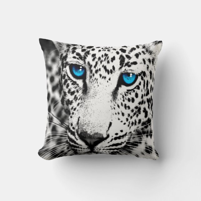 Almofada Corey Tiger Leopardo da Neve Retro dos Anos 80 (Frente)