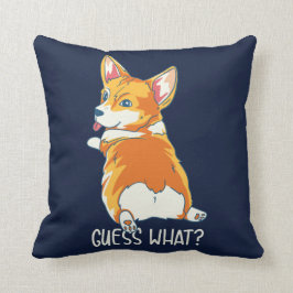 Almofada Corgi Adivinha Que Monograma De Gag De Cachorro