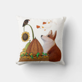 Almofada Corgi da queda com o travesseiro decorativo da