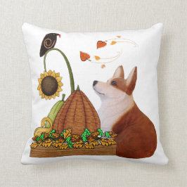 Almofada Corgi da queda com o travesseiro decorativo da