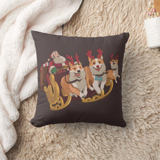Almofada Corgis de Natal (Cobertor)