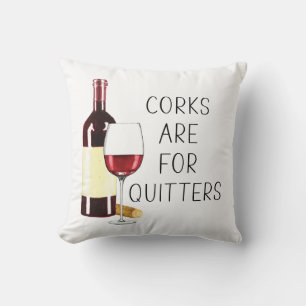 Almofada "Corks For Quitters" Aquarela Vidro Vermelho