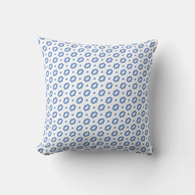 Almofada Cornflower Blue e White: Geometriana (Frente)