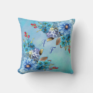 Almofada Cornflower Blues em Watercolor