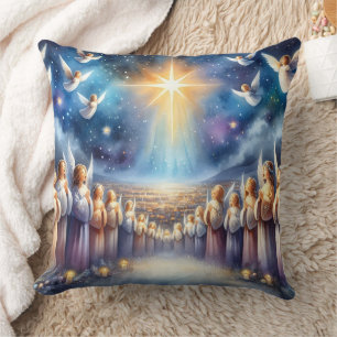 Almofada Coro Celestial Sob Estrela de Belém