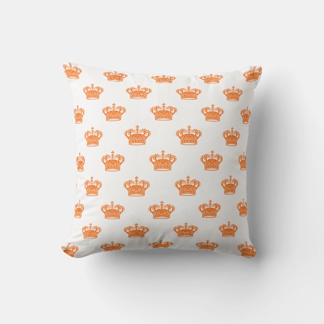 Almofada Coroa 01 - Laranja em branco (Frente)