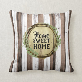 Almofada Coroa Botânica de Madeira Bege e Marrom Rústico Ce