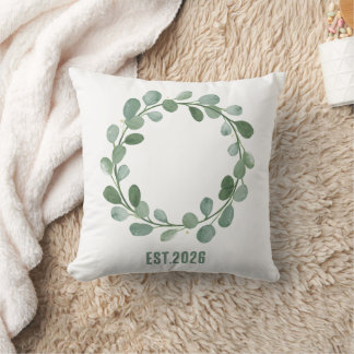 Almofada Coroa Botânica Minimalista Sage & Gold Scandi Hol