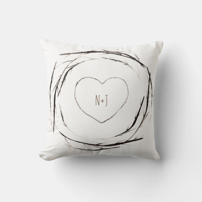 Almofada Coroa de galhos rústicos ramos Country Chic (Frente)