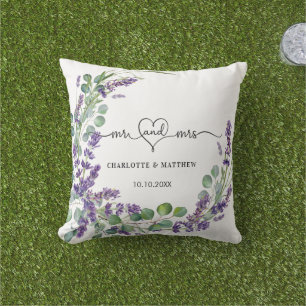 Almofada Coroa de lavanda e eucalipto para casamento com no
