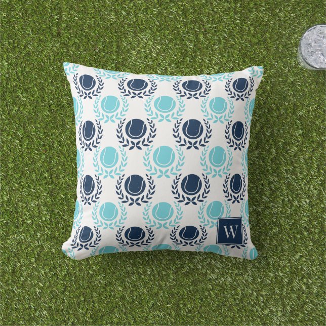Almofada Coroa de Louro de Tênis Preppy - Azul Marinho e Tu (Grama)
