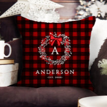 Coroa de Natal Rústica Personalizada Xadrez de Buf