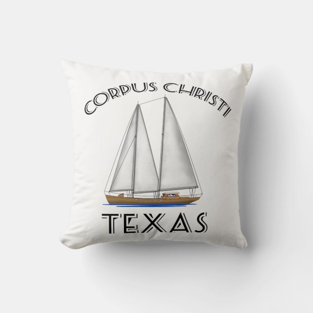 Almofada Corpus Christi Texas Sailing (Frente)