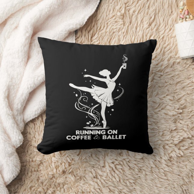 Almofada Correndo em Café e Balé Professora de Dança Engraç (Cobertor)