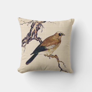 Almofada Corte japonês de uma Finch, Brown e Beige