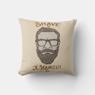 Almofada Corte & Um Desenho Gráfico de Barbearia Retro