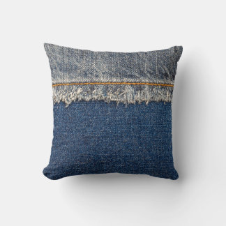 Almofada Cortina Laranja, Patch Duplo De Denim.