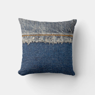 Almofada Cortina Laranja, Patch Duplo De Denim.