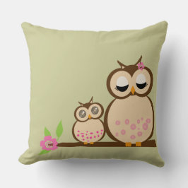 Almofada Coruja bonito da mamã e do bebê