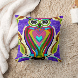Almofada Coruja Branca Colorida com Coração