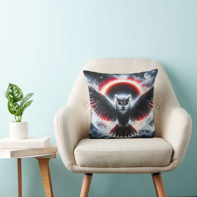 Almofada Coruja Celestial Cósmica Mística (Cadeira)