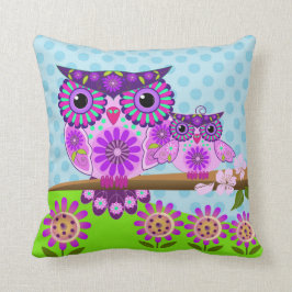 Almofada Coruja de flower power e seu owlet