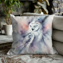 Coruja de Neve Encantada em Watercolor