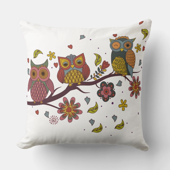 Almofada Coruja doce bonito (Frente)