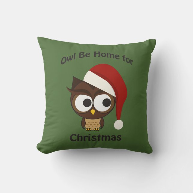 Almofada Coruja está em casa no Natal! (Frente)