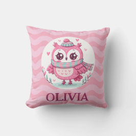 Almofada Coruja Rosa Bonita com Scarf