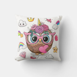 Almofada Coruja Unicórnio Fofa