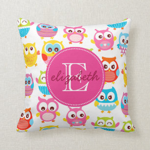 Almofada Corujas bonitos de Litte Monogrammed