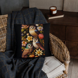 Almofada Corujas e Flores | Modern Haeckel