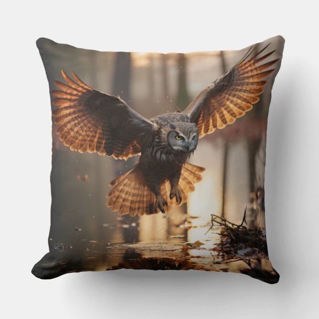 Almofada Corujas no pôr do sol (Frente)