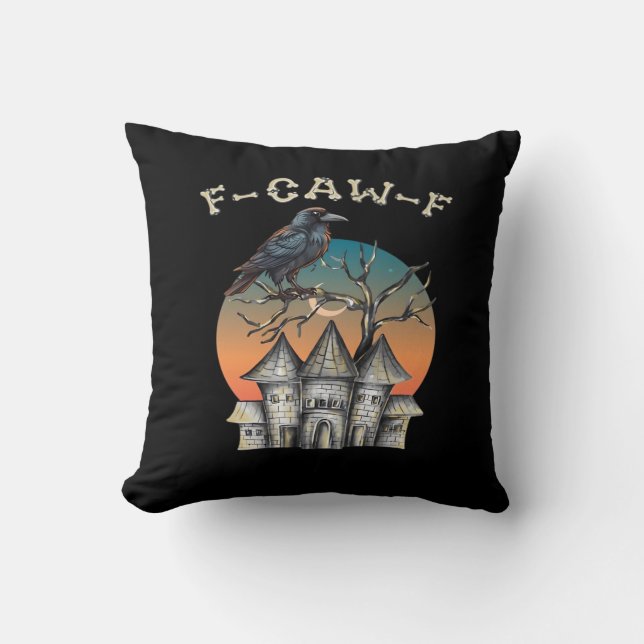 Almofada Corvo Engraçado F-Caw-F (Frente)