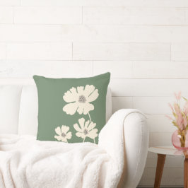 Almofada Cosmos Flowers Silhouettes Moderno Muro Floral