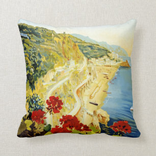 Almofada Costa Amalfi, Itália Poster de Anúncio Vintage