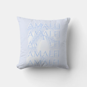 Almofada Costa Amalfi, Itália, Viagem Art, Preppy, Blue