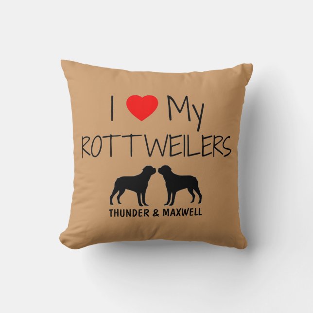 Almofada Costume Adoro Meus Dois Rottweilers (Frente)