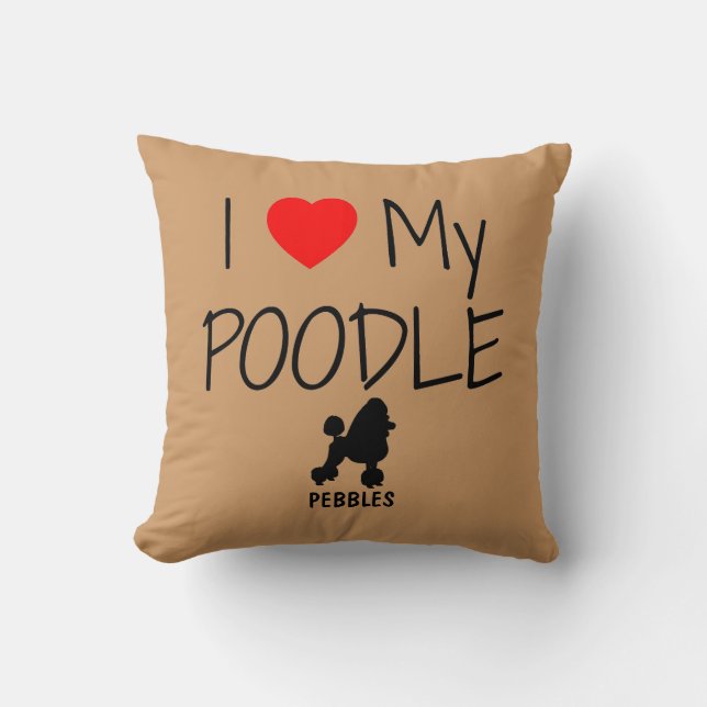 Almofada Costume Amo Meu Poodle (Frente)