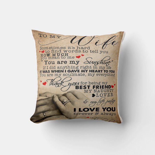 Almofada Cota De Amor Para Esposa | Presente para Decoração (Frente)