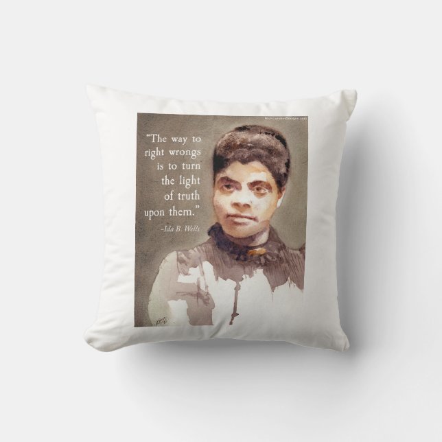 Almofada Cota de Ida B Wells e "Verdade" (Frente)
