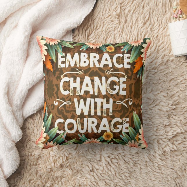 ALMOFADA COTAÇÃO MOTIVACIONAL DESIGN FLORAL SIMPLES ELEGANT (Cobertor)